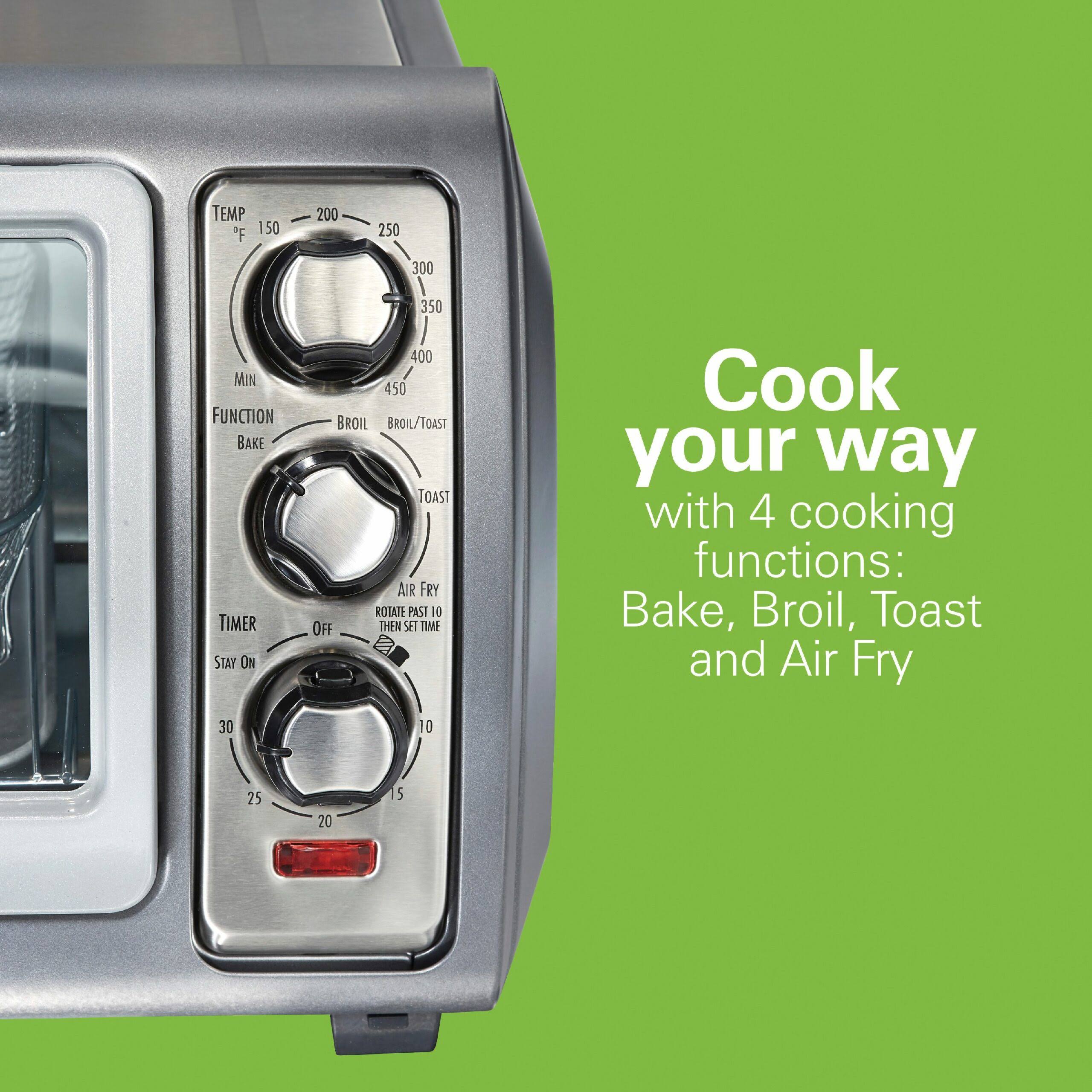 Hamilton Beach Sure Crisp Air Fryer Toaster Oven with Easy Reach Door, 6 Slice Capacity, Stainless Steel