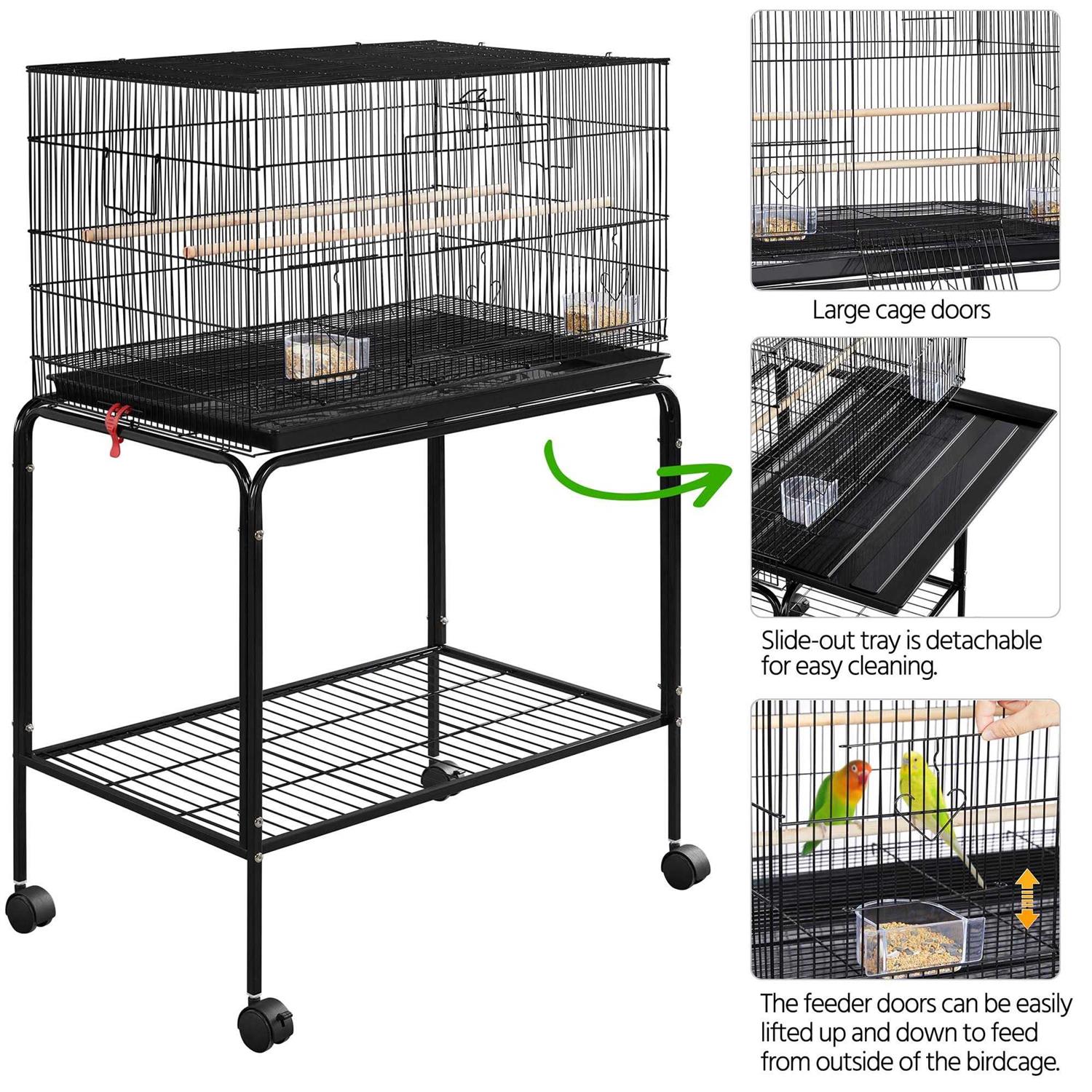 Topeakmart 47 Flight Cage with Slide-Out Tray and Rolling Detachable Stand for Birds - Pet Supplies online store