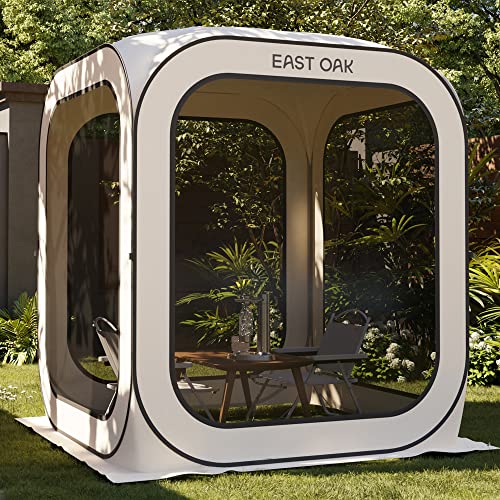 EAST OAK Screen House Tent Pop-Up, Portable Screen Room Canopy Instant Screen Tent 10 x 10 FT with Carry Bag for Patio, Backyard