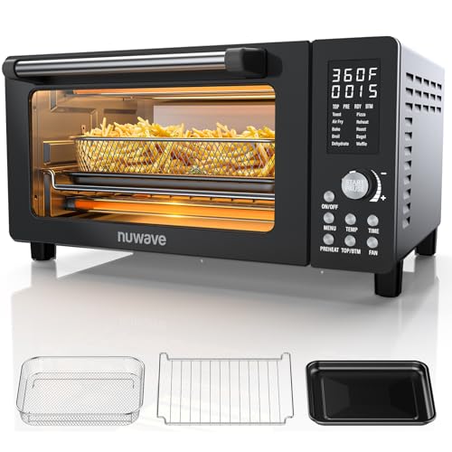Nuwave Bravo Pro Smart 21QT Toaster Oven Air Fryer Combo, Convection Oven Countertop, 10 functions all in 1, with even & quick crisp technology
