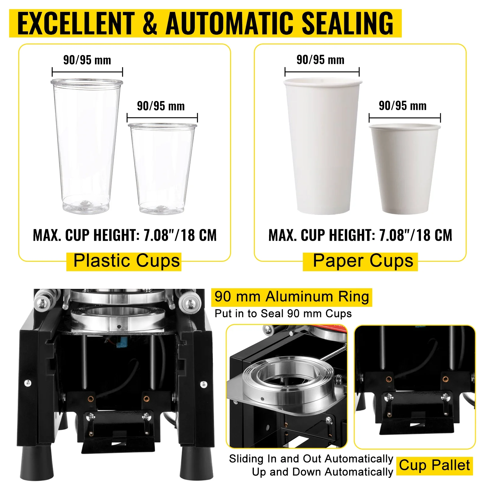 BENTISM F1 420W Fully Automatic Cup Sealing Machine Coffee Bubble Boba Tea Milk