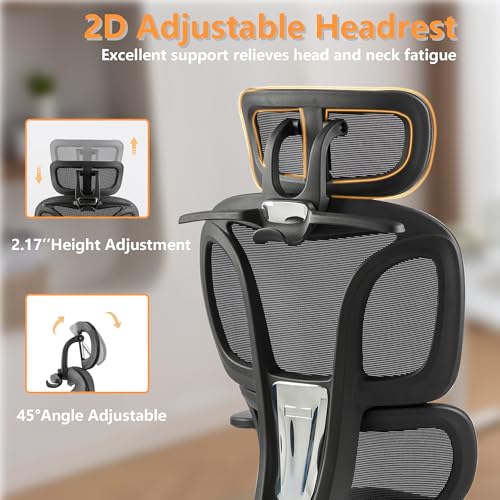 FLEXISPOT ErgoX Premium Ergonomic Office Chair with Footrest- Adjustable 3D Armrests, Dynamic Lumbar Support, Recline & Tilt Function, Mesh Seat