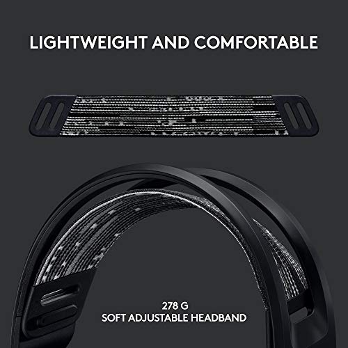 Logitech G733 Lightspeed Wireless Gaming Headset, Suspension Headband, Lightsync RGB, Blue VO!CE Mic, PRO-G Audio – Black, Gaming Headset Wireless