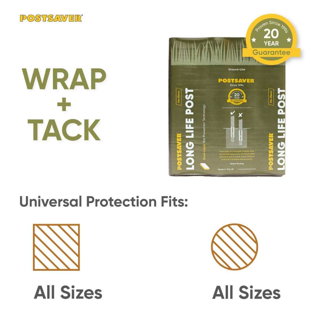 Postsaver Rot Protection Post Wrap and Tack 180-in Black/Green Composite Post Sleeve For Wood Fence - Shop Hardware Tools Online Store