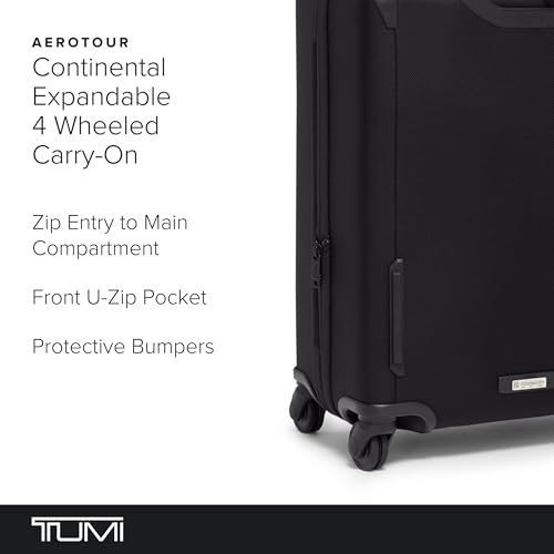 TUMI - Aerotour 4 Wheel Expandable Luggage - Men's and Women's Business and Leisure Travel Suitcase - 21.75" International Expandable Carry-On, Black
