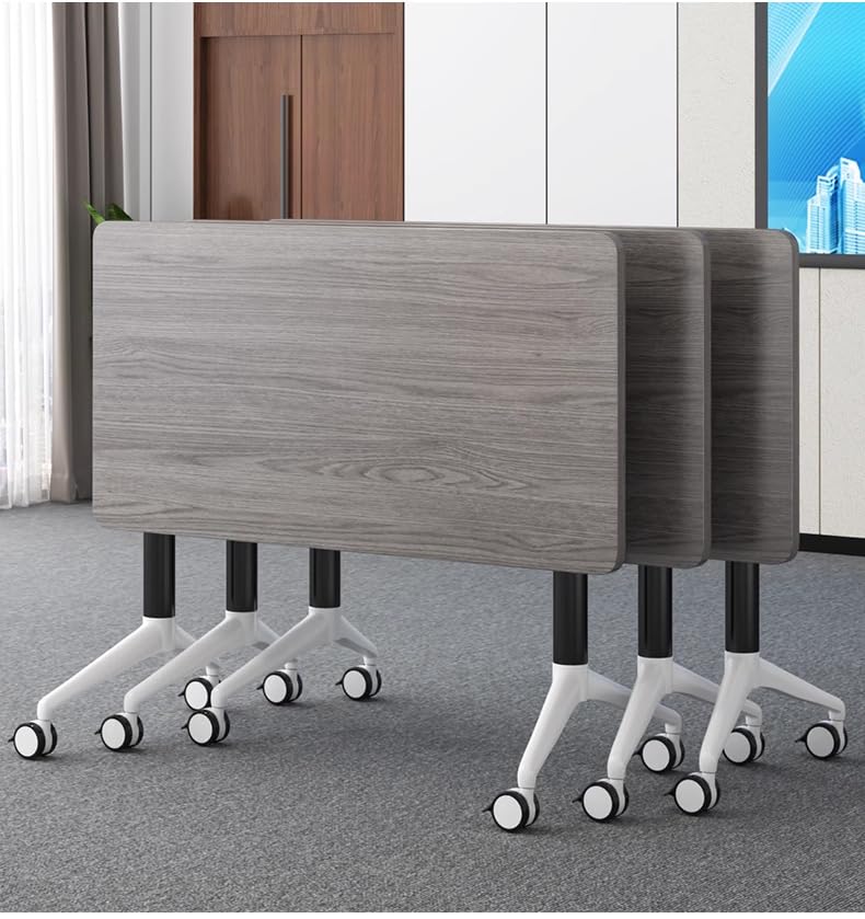Conference Table Foldable Meeting Tables, Mobile Training Table with Wheels, Flip Top Rolling Seminar Meeting Table for Office,Meeting Room,classr