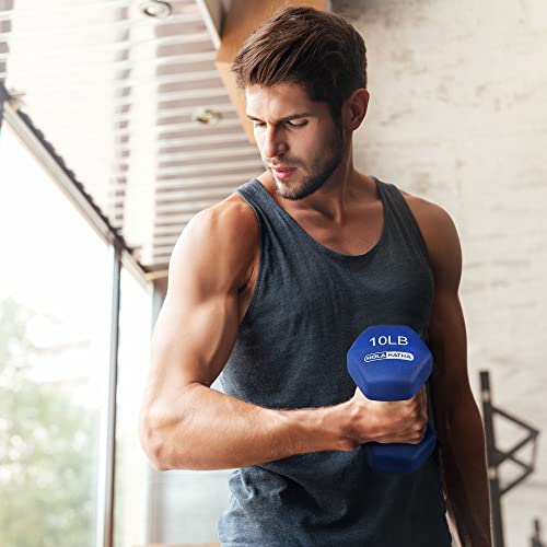 HolaHatha Neoprene Dumbbell Free Hand Weight Set with Rack, Ideal for Home Exercises to Gain Tone and Definition
