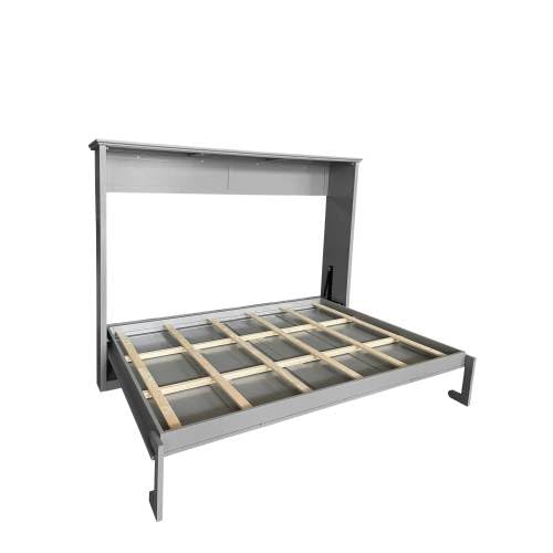 Queen Size Murphy Bed,Wall Bed Frame Folding into Cabinet Design for Small Space,Bedroom,Guest Room,Gray