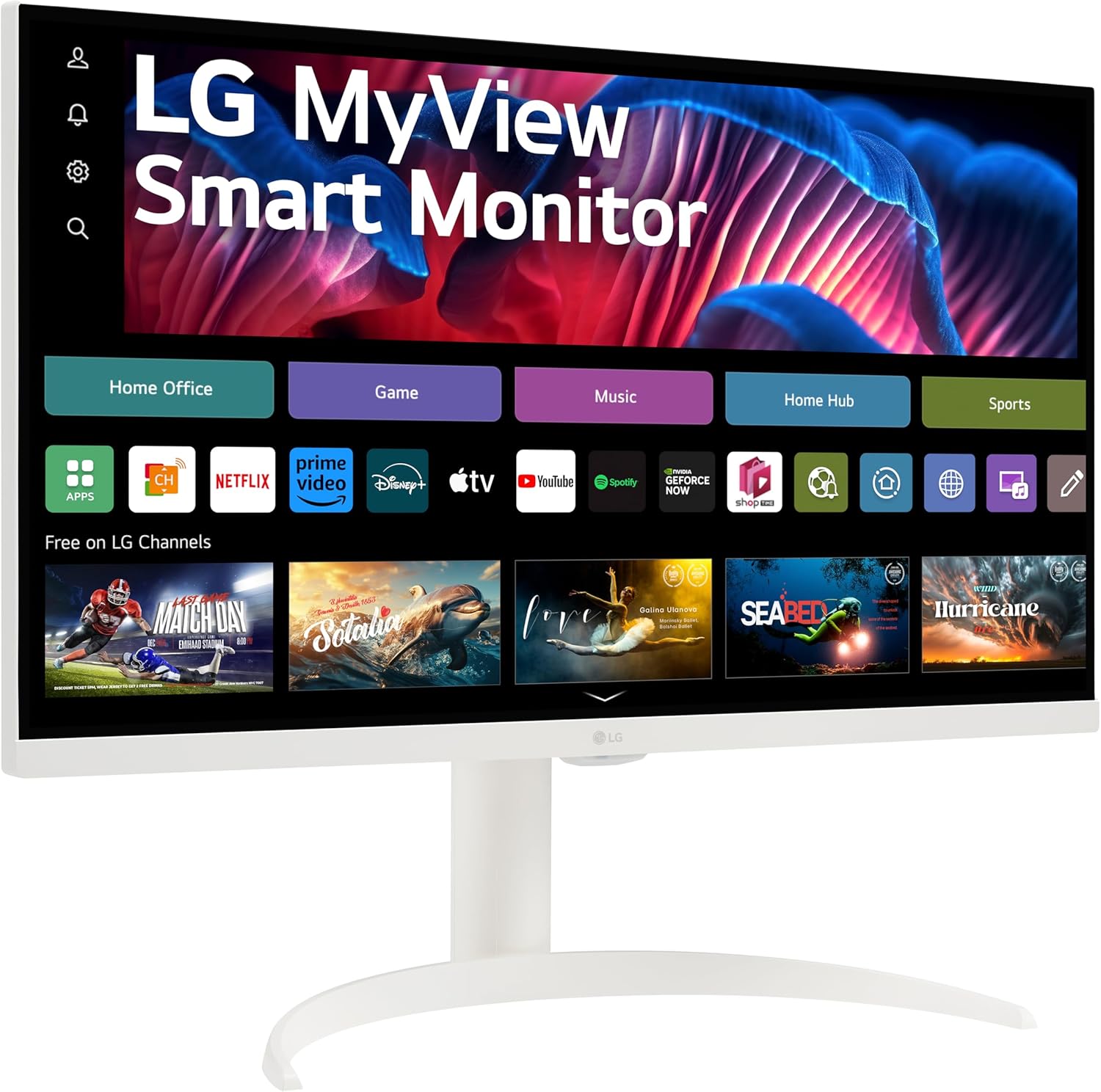 LG 27SR75U-W MyView 27 inch 4K UHD (3840x2160) IPS HDR10 USB Type-C 65W PD Smart Monitor webOS 23 AirPlay Screen Share Bluetooth ThinQ App Built-in
