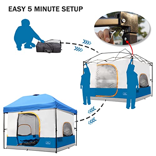KAMPKEEPER Camping Inner Tent for Pop Up CanopyFully Vented Roof, Converts 10'x10' Straight Leg Canopy into Camping TentKhaki