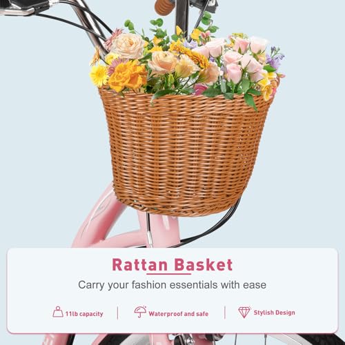26 Inch Beach Cruiser Bike for Women, Hybrid Cruiser Bike with 7 Speed, Adjustable Seat, Lightweight Women Beach Cruiser Bike with Anti-Skid Tires