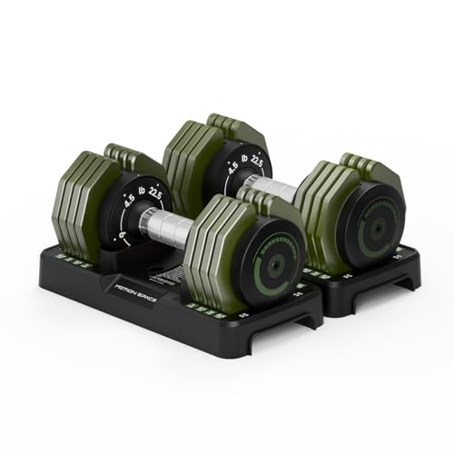 Adjustable Dumbbells Set 22.5LB Pair, 5 Weights Option Dumbbells Set with Comfort Non-slip Metal Handle