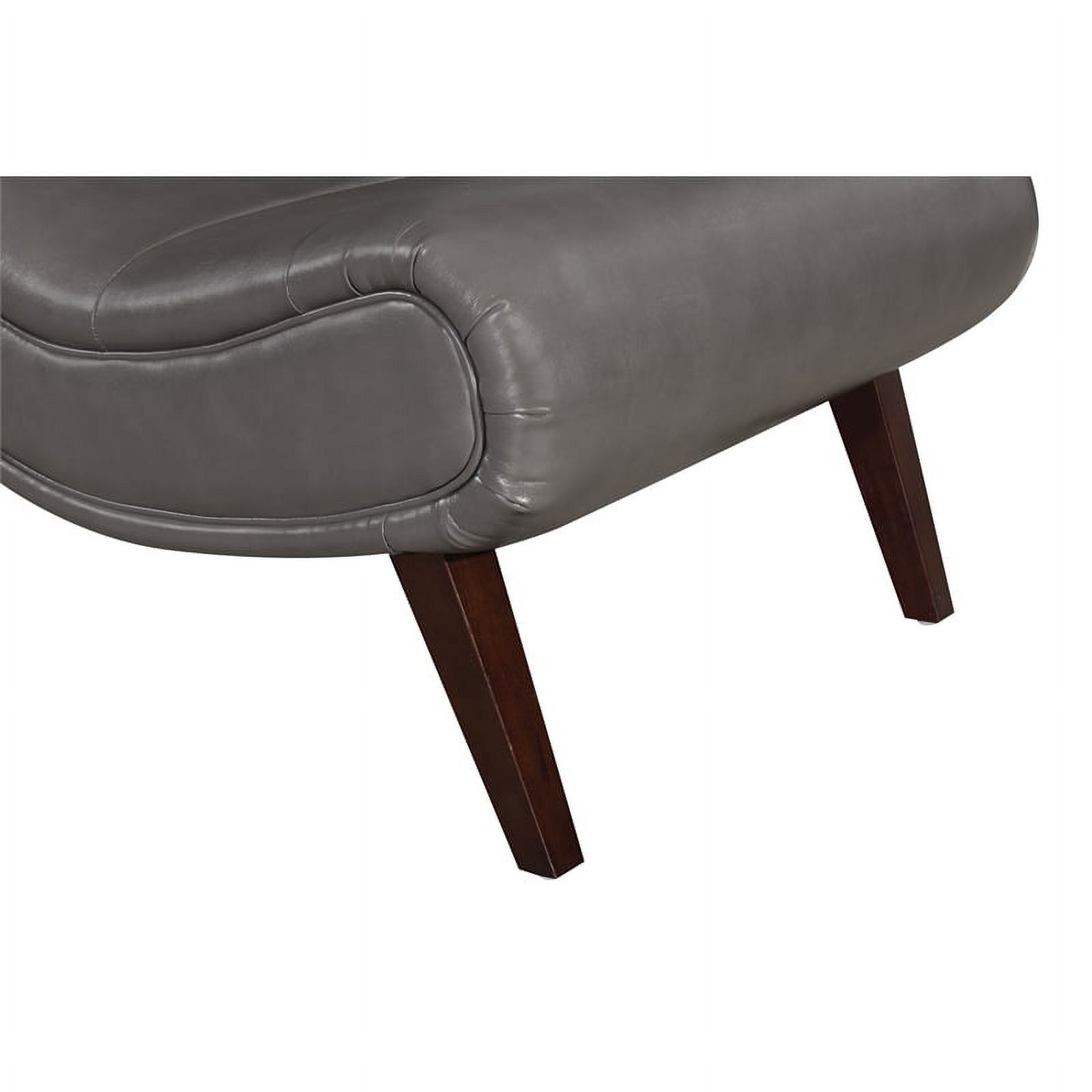 OS Home and Office Furniture Hawkins Lounger with Ottoman in Pewter Faux Leather