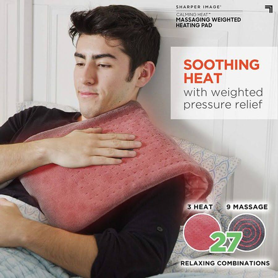 Sharper Image Calming Heat Massaging Weighted HEATING Pad
