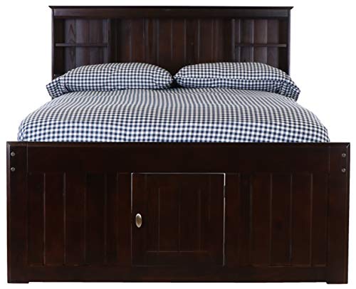 Discovery World Furniture White Full Bookcase Bed with 6 Drawers