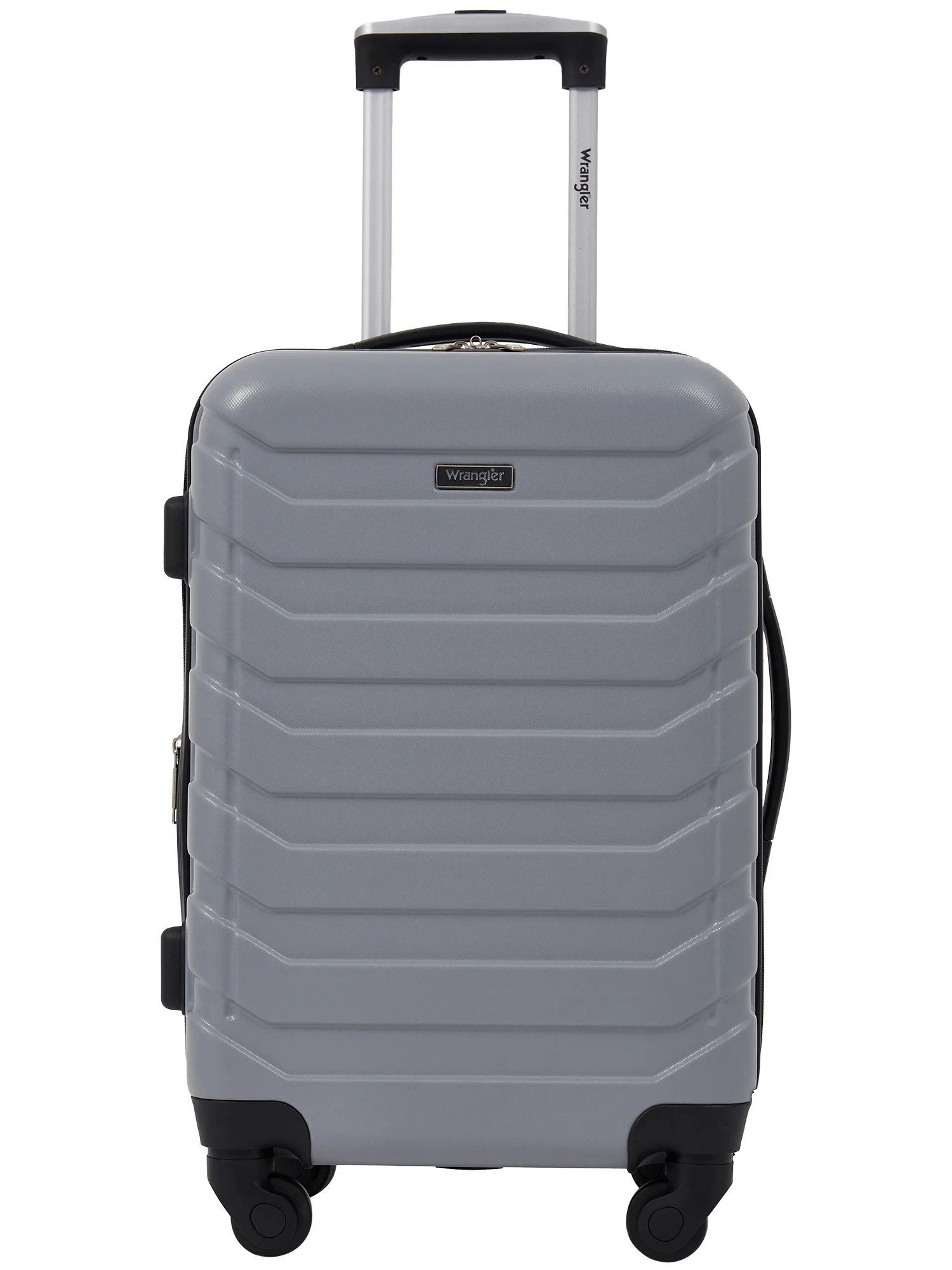 Wrangler 4 Piece Rolling Hardside Luggage Set, Sharkskin