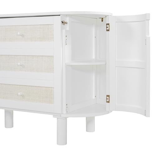 Queen Size Farmhouse Murphy Bed Cabinet with Charging Station, Foldable Platform Bed Frame with 2 Storage Drawers