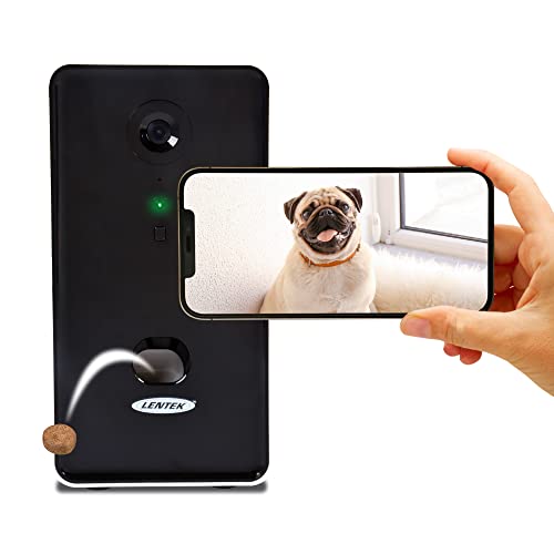Smartphone-Controlled Pet Treat Dispenser with Camera and Two-Way Communication,WiFi,Alexa,and Google Home-Enabled Programmable Treat Dispenser