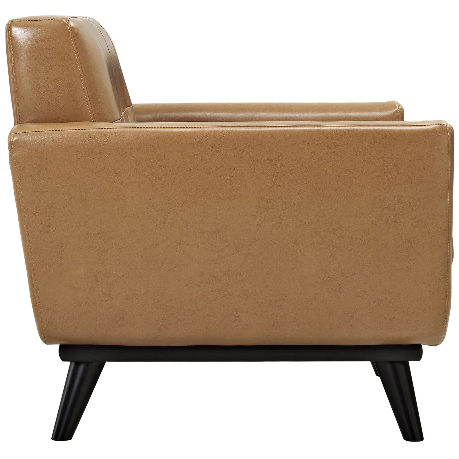 Modway Engage Leather Sofa Set in Tan