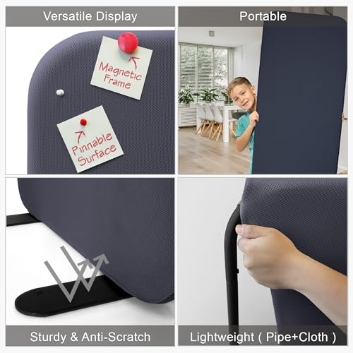 Standing Room Dividers, Privacy Divider Panel Wall, Portable Divider Separator Screen for Classroom, Office, Studio, Home, Scratch Resistance