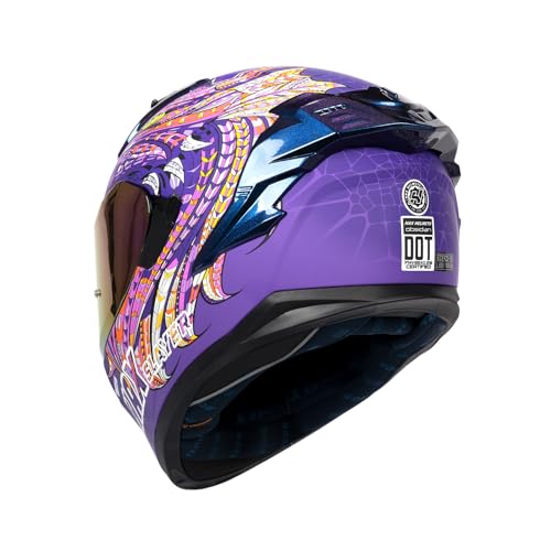 HAX Obsidian Pro Full Face Dual Visor Adult Motorcycle Helmet for Motorbike Street Bike with Pinlock Ready DOT Approved Matte Pink M