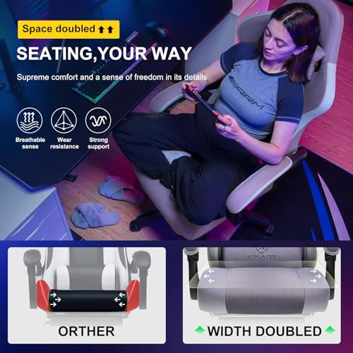 GTPLAYER Gaming Chair, Computer Office Chair with Pocket Spring Cushion, Linkage Armrests and Footrest