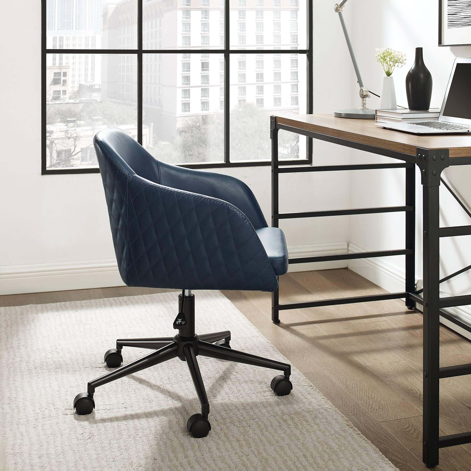 Carson Carrington Quilted Upholstered Swivel Office Chair - Green