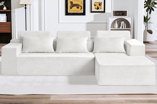 HABUTWAY 105" L-Shape Modular Sectional Sofa Couch for Living Room,No Assembly Required,Modular Comfy Sofa with Deep Seat for Living Room Bedroom