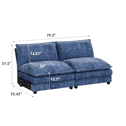 Homall 119" Modular Sectional Sofa, L Shaped Sofa Couch with Reversible Ottoman, DIY Combination Chenille Deep 3-Seat Cloud Couch for Living Room