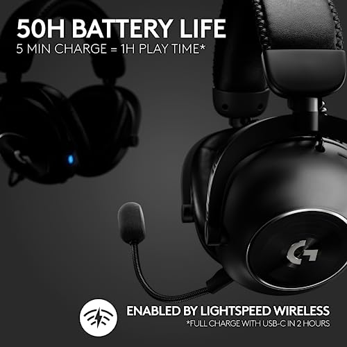 Logitech G PRO X 2 Lightspeed Wireless Gaming Headset: Wireless Gaming Headphones with Mic, 50mm Graphene Drivers, 2.02.0—7.1 Surround