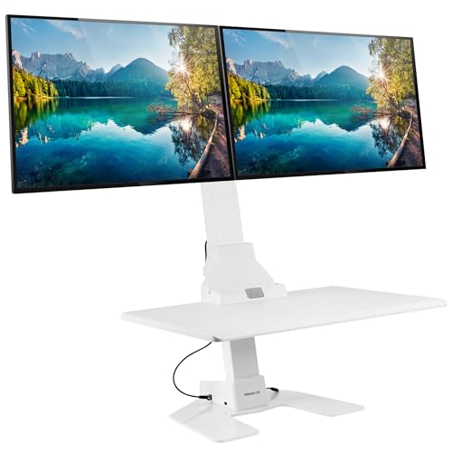 Mount-It! Electric Standing Desk Converter - Motorized Sit-Stand Desk Riser with Monitor Mount