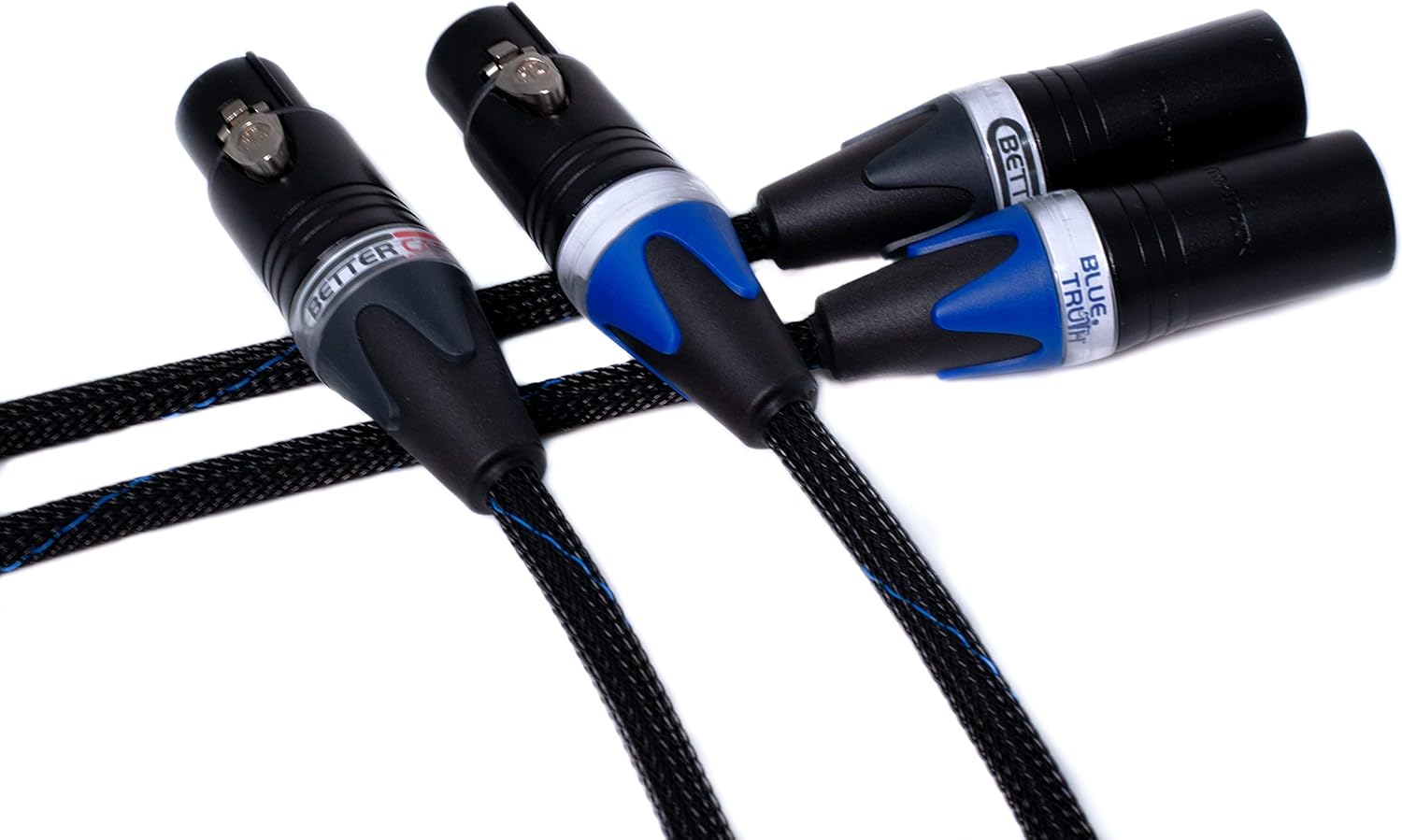 Better Cables Blue Truth Ultra Balanced XLR Cables - Stereo Pair (2 Cables) - High-End, High-Performance, Audiophile Premium Hi-Fi Audio
