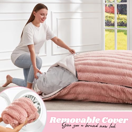 Hobestluk 3 in 1 Bean Bag Chair Giant Bean Bag Chairs Convertible Bean Bag Floor Cushion with Machine Washable Cover