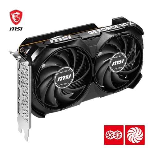 MSI GeForce RTX 4060 Ventus 2X Black 8G OC Gaming Graphics Card - 8GB GDDR6X, PCI Express Gen 4, 128-bit, 3X DP v 1.4a