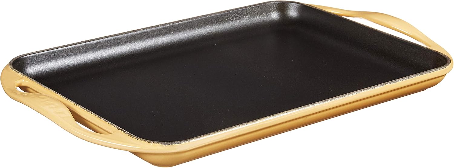 Le Creuset Enameled Cast Iron Rectangular Skinny Griddle, 13 x 8.5, Quince