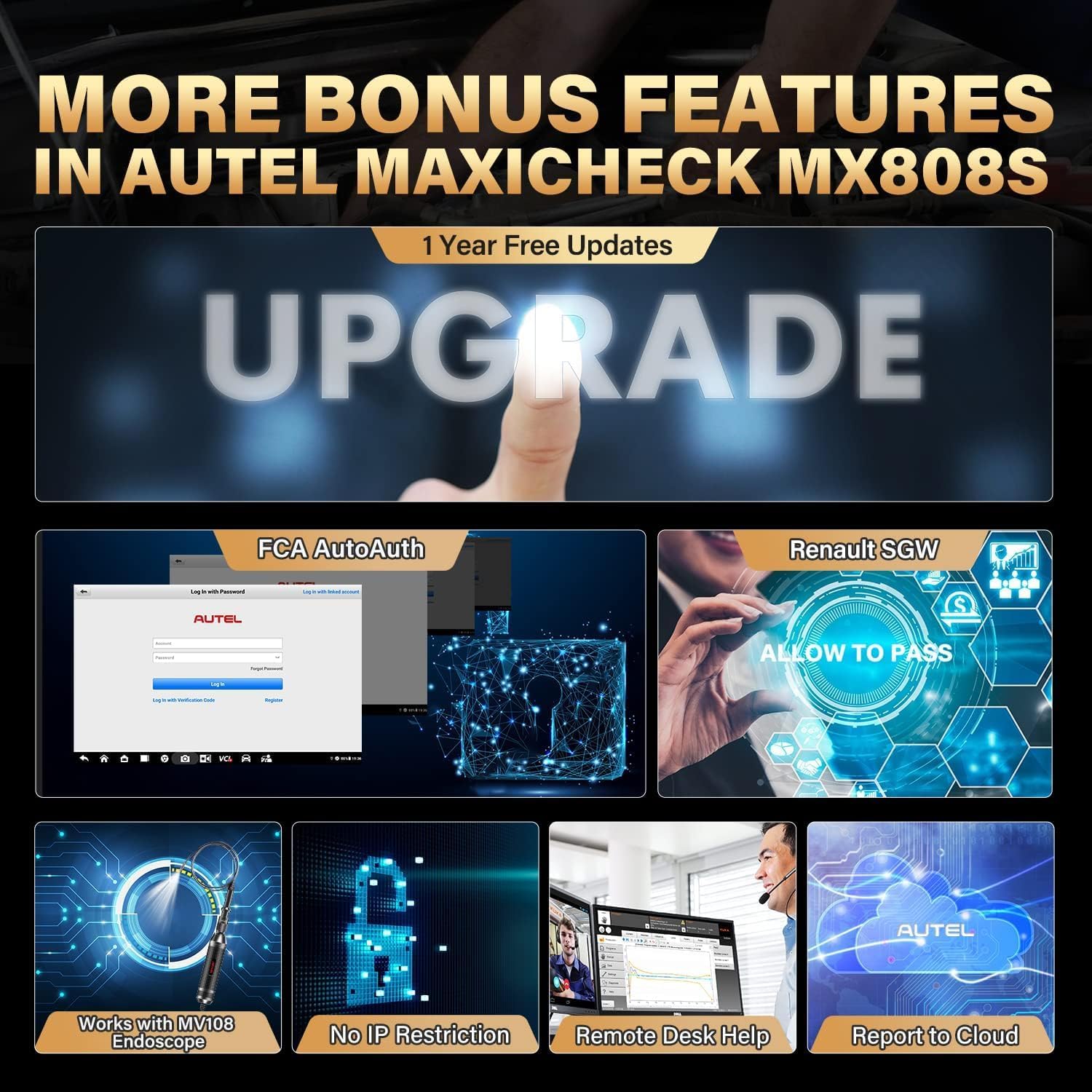 Autel MaxiCheck MX808S Scanner, 2024 Bidirectional 11OS US Ver. of MaxiCOM MK808S/ MK808Z, Function as MX900 MK900 MK900BT, 3000+ Active Test