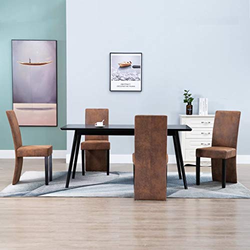(Fast Delivery) Dining Chairs PU Leather Kitchen Chair Urban Style Dining Side Chair with Solid Wood Legs for Dining Room/Living
