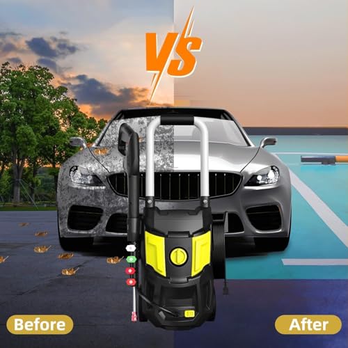 Electric Pressure Washer - 4500 PSI 2.8 GPM Electric Power Washer with 35FT Power Cord, 4 Different Nozzles, Soap Cannon for Car, Garden, Yard, House