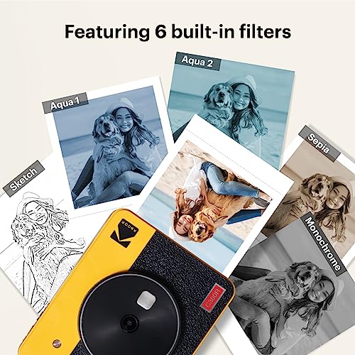 KODAK Mini Shot 3 Retro 4PASS 2-in-1 Instant Digital Camera and Photo Printer (3x3 inches) + 60 Sheets Cartridge Bundle, White