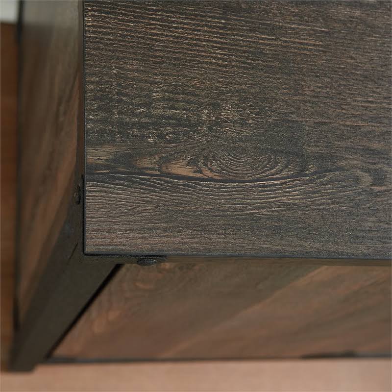 Sauder Steel River Industrial Storage Cabinet in Carbon Oak