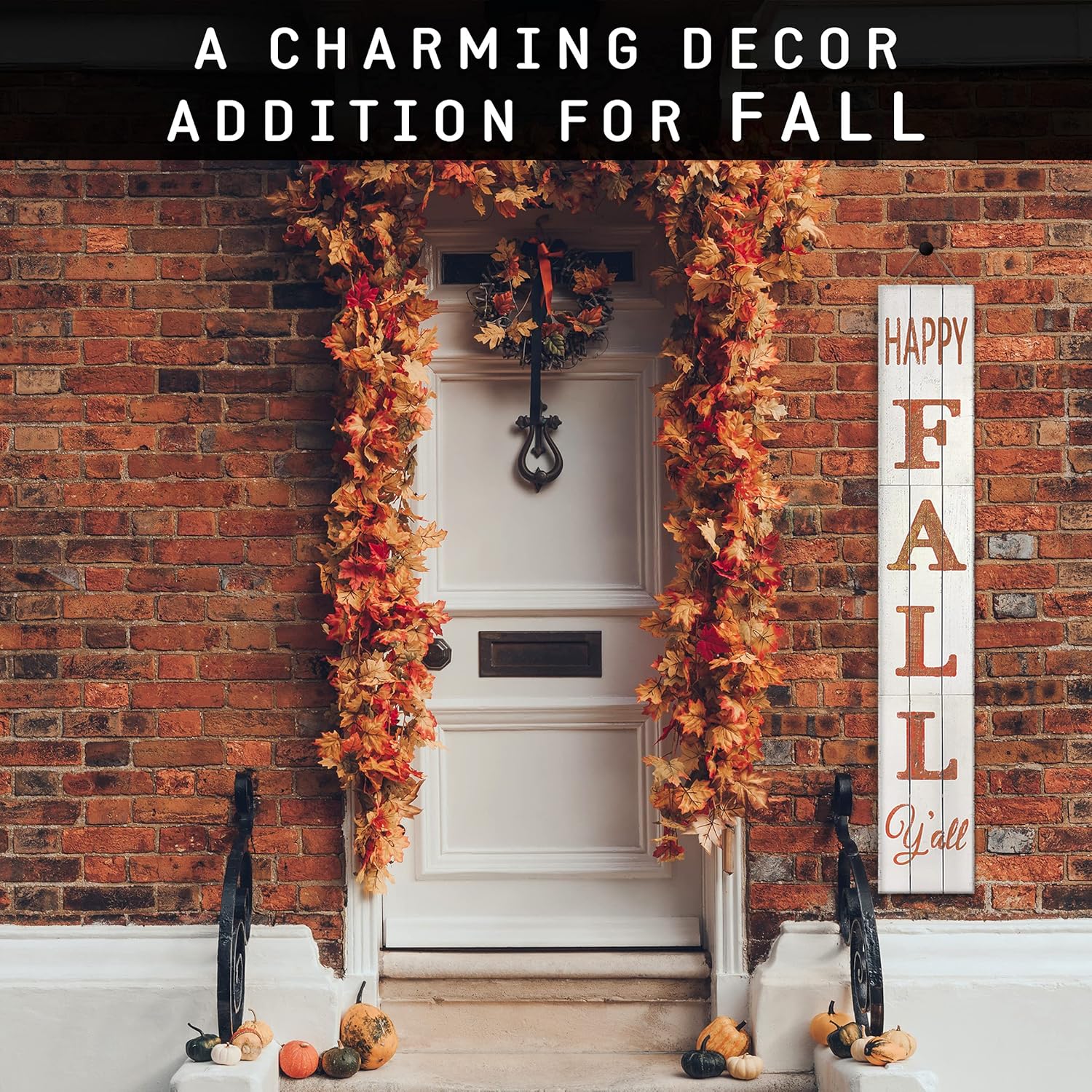 Outdoor Welcome Sign for Front Porch Decor, Interchangeable Seasonal Icons Vertical Welcome Sign, Modern Farmhouse Decor for The Home