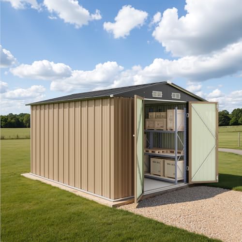 Greesum 5×3 FT Outdoor Storage Shed, Metal Storaged Sheds Without Floor, Tool Sheds with Lockable Doors and Sloping Roof for Garden, Patio, Backyard
