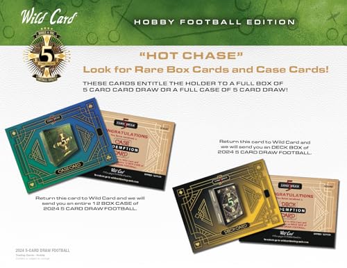 2024 Wild Card 5 Card Draw Football Hobby Trading Card Box (5 Encased Autographs Per Hobby Box including a 1/1)
