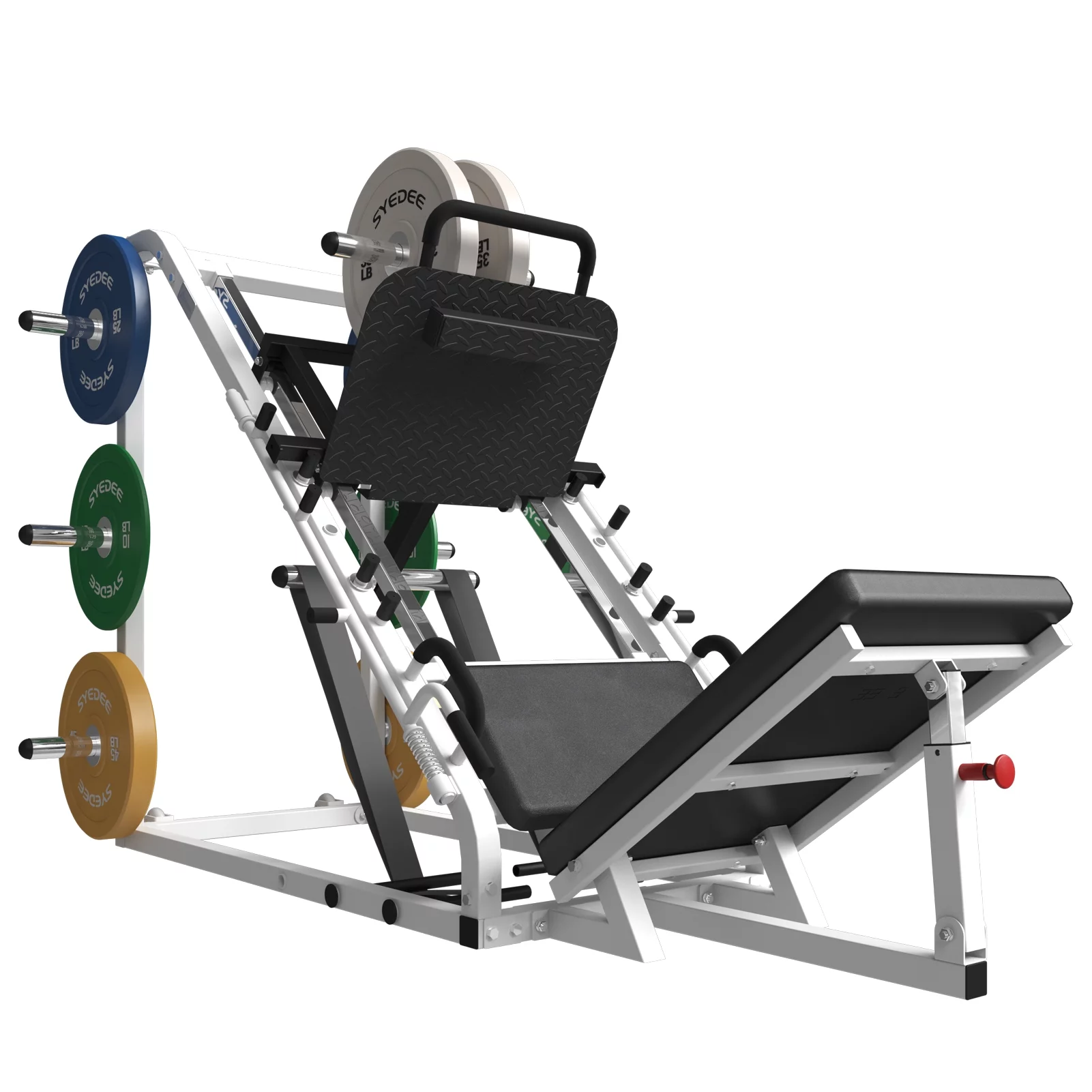 syedee Leg Press Machine with Calf Block, 1500LBS Weight Capacity Adjustable Leg Machine with Resistance Band Pegs and Plate Storages