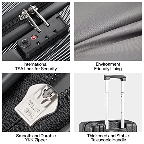 Hanke 29 Inch Luggage Suitcases With Spinner Wheels Lightweight PC hardside Rolling Suitcase With Travel Lock, Checked-Large 29-Inch(Blackish Green)