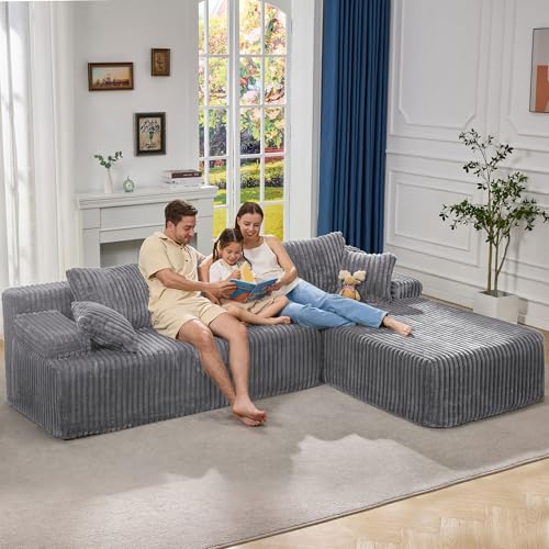 Modular Sectional Sofa Couches L-Shape Couch 3 Seat Modular Sofa Memory Foam Sectional Couches for Living Room