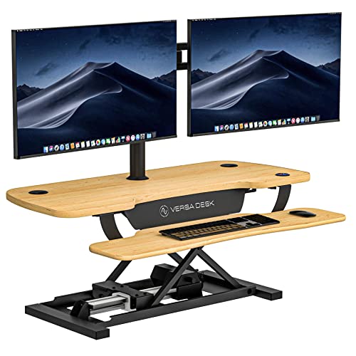 VERSADESK PowerPro™ 36 Inch Electric Standing Desk Converter, Height Adjustable Sit to Stand Up Desk Riser