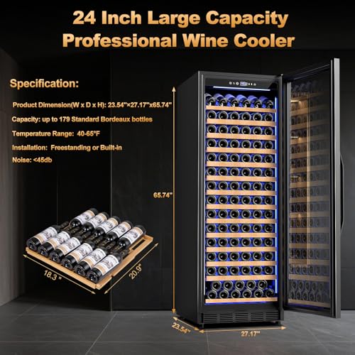 Cigar Electric Humidor, 35L 250 Counts Large Capacity Thermostatic Electric Cigar Cooler Cabinet with Digital LED Screen, Safety Lock