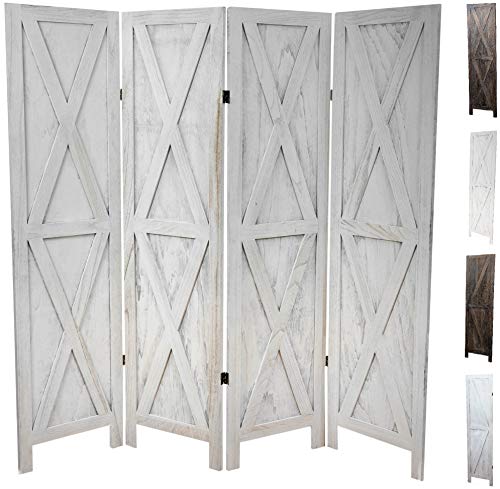 Premium Home Room Divider and Folding Privacy Screens for Partition, Wall dividers, Room Separator, Temporary Wall, Rustic Barnwood (Barnwood X)