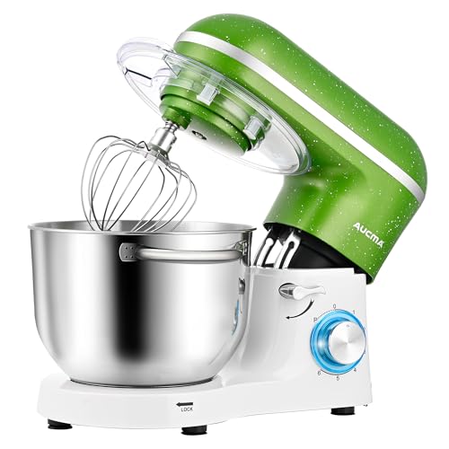 Aucma Stand Mixer,6.5-QT 660W 6-Speed Tilt-Head Food Mixer, Kitchen Electric Mixer with Dough Hook, Wire Whip & Beater (6.5QT, Black)